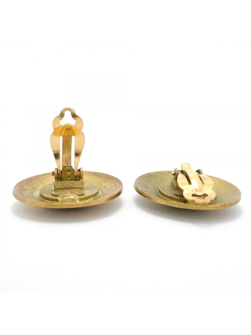 Chanel Earrings Vintage CC Logo Round